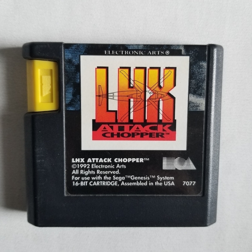 1992 LHX Attack Chopper Sega Genesis Video Game